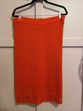 BCBGeneration Bright Orange Knit Pencil Skirt